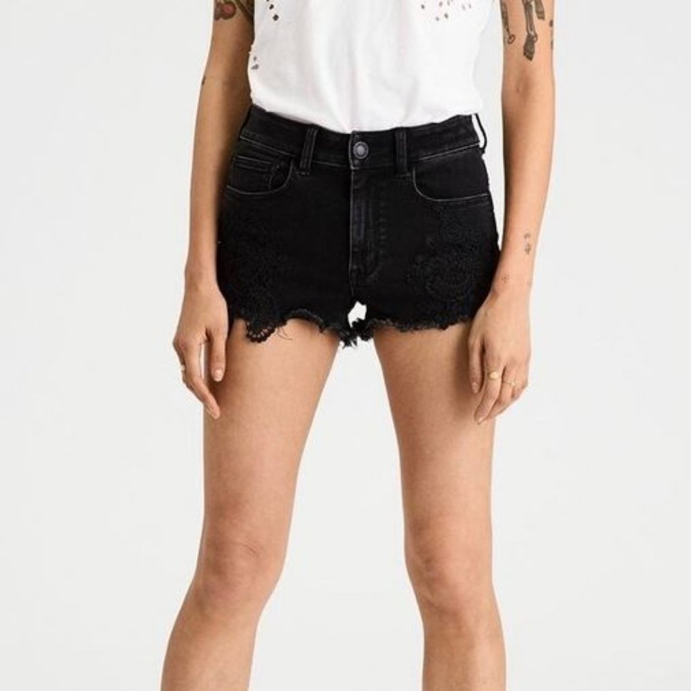 AE Next Level Stretch Black Jean Shorts
